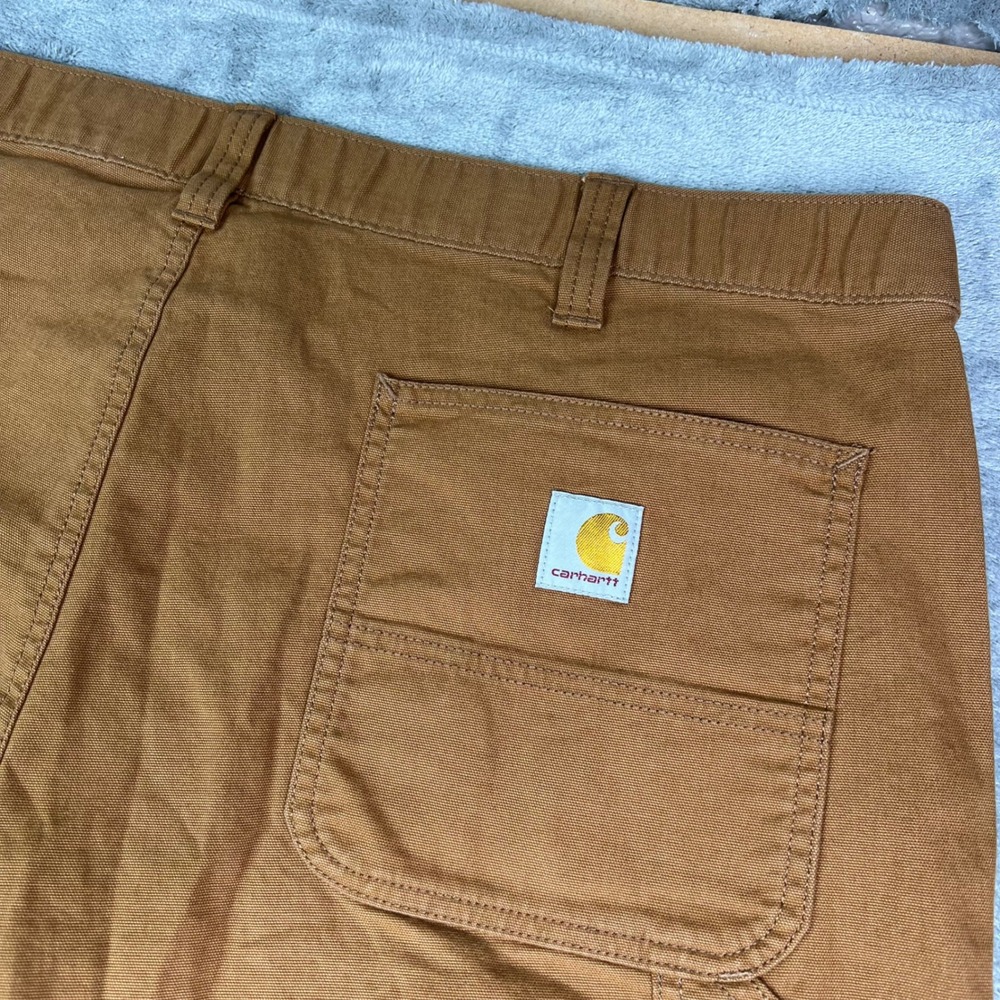 Carhartt Relaxed Fit Joggers Mens 40 Brown Solid Canvas Utility Elastic Cuffs